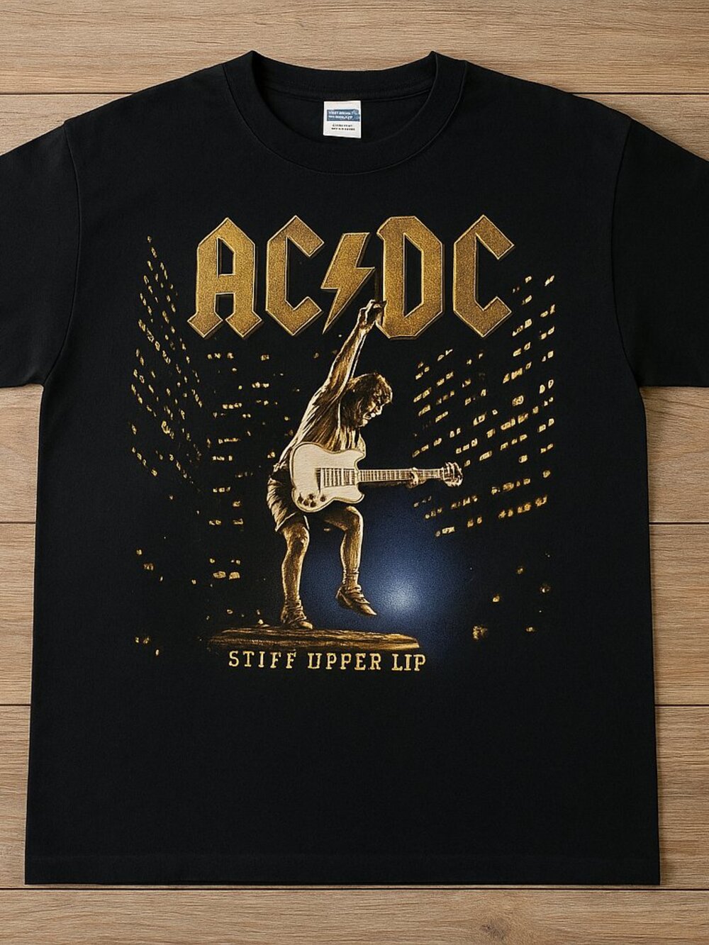 ACDC Stiff Upper Lip Graphic Tee | Rock Band Black T-Shirt | Vintage Music Shirt